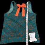 Lily Star  beautiful vibrant teal & orange wrap back tank top w/ orange ties Photo 5
