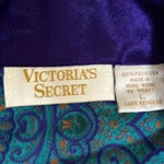 Victoria's Secret Satin Spa Robe Purple Green Large Photo 6