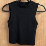 H&M Black textured sleeveless mock neck cropped top woman’s size xtra small Photo 0