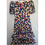 Raul Blanco Nan Duskin Size 10 Silk Colorful Polka Dot Ruffle Party Dress VTG Photo 4