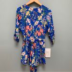 Yumi Kim Liz Romper in Blue Floral Print 100% Silk XS Photo 11