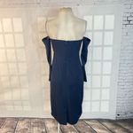 Lavish Lice Lavish Alice navy off the shoulder long sleeve bandeau bodice pencil fit midi dr Photo 5