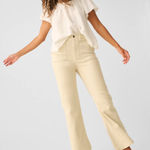 Faherty  stretch terry wide leg pants in cream Photo 0