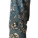 Banana Republic Legion Blue and Antique Pewter Floral Blue Pearl Snap Ruffle Cuf Photo 7