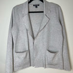 Roz & Ali | Petite Oatmeal Blazer Style Cardigan | PXL Photo 0