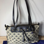 Dooney & Bourke  Monogram Canvas Leather Satchel Shoulder Bag Purse Tassel Logo Photo 0