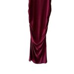 Socialite  Burgundy Maroon Ruched Bodycon Casual Ribbed Knit Soft SZ MP # 1897 Photo 2