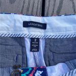 Lands' End  two mid rise geometric print blue pink straight leg Photo 3