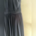 Bill Levkoff Levkoff keyhole neck navy chiffon a-line long gown size 6 Photo 9