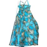 NWT Lafee Jasmine FORMAL PARTY Halter Sequin Blue Paisley Dress SZ 12 TROPICAL Photo 7
