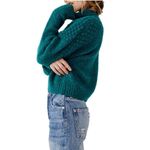 Free People Free‎ People Bradley Turtleneck Chunky Sweater, Blue/Green, Size Large, NWT Photo 2