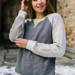 Zyia Women's Gray and Cream  Sweater Photo 0