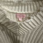 Pink Lily Women's White Fringed Sweater Photo 1