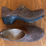 Dansko  Brown Suede & Leather Floral Clogs | Slip-On Comfort | Size 38 Photo 0