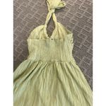 SheIn Braided Halter Gauze Open Green Mini Dress Sleeveless Size Small Photo 4