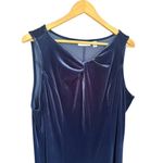 Susan Graver XL Velvet Velour 2 Piece Set Jacket Shell Blue Midi Dress Office Photo 3