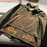 Koret Floral Zip Up Sweater Green Photo 0