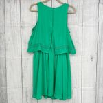 Decree  LARGE Womens Green Eyelet Sleeveless Blouson Mini Dress Photo 1