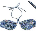 Bananhot NWT St Tropez Bikini Top Marbled Water Blue Tie Underwire Size Small Photo 4