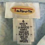 Talbots Vintage 100% Cotton Floral Print Slacks Teal Aqua White Women’s Size 6 Photo 3