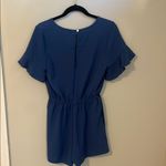 First Love  Blue Romper with Ruffle Sleeves Photo 2