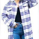 Joie Thick Flannel White Green Plaid Shirt Jacket Medium Photo 1