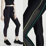 Terez  Black Rib Piping Racing Stripe Perforated Leggings XS NWT Photo 1