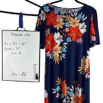 Alexandra and Oak Floral Blue Stretch Flounce Dress Size M Vacation Travel Easy Size M Photo 2