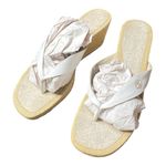 Timberland  Hempstead Wedge White and Tan Leather Sandals Size 9M Photo 1