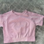 Women Workout Crop Top Short Sleeve Seamless Athletic Shirt Yoga Fitness Tight M Pink Size M Photo 1