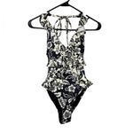 Anthropologie Maeve Ruffled Plunge One Piece Swimsuit Sz XS Photo 1