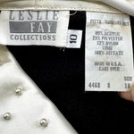 Leslie Fay Vintage 80s  Double Breasted Suit Jacket Pearl Beaded Shawl White 10 Photo 4