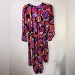 Topshop Deep V-Neck Floral Open Back Batwing Sleeve MIDI Dress Size 8 Photo 8