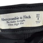 Abercrombie & Fitch Ankle Straight Ultra High Rise Faux Leather Pants Black 4/27 Photo 1
