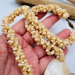 Vintage Mother of Pearl Shell Beaded Necklace Photo 4