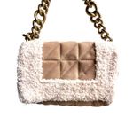 ZARA Quilted Shearling Shoulder Bag Tan Photo 3