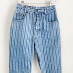 Paris Sport Club Vintage Striped high waisted Skinny Button Fly Denim Jeans Sz 5 Photo 2