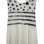 Bcg American Flag Tank Top Patriotic Sleeveless Cutout Back White Women Size XL Photo 0