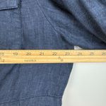 Chico's Jacket Women 3 US XL Petite Blue 100% Linen Utility Military Tie-Waist Photo 6