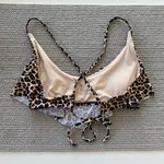 Xhilaration Black Tan Leopard Print Strappy Back Bikini Top Size Small Photo 1