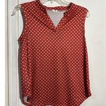 Halife Red with White Polka Dot Sleeveless V Photo 0