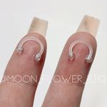 Clear Sparkly Acrylic Horseshoe Barbell Earrings White Photo 1