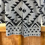 Frye Women's Grey And Black Southwestern Print Open Cardigan Sweater Size M Photo 4