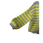 Free People Links Oversized Chunky Knit Sweater Grey Yellow Stripe Size Medium Photo 5