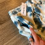 NWT Tie Dye Women’s Teal Blue & White Drawstring Sweatshirt Shorts with Pockets Size XXS Photo 5