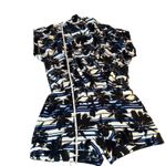 L'Agence Palm Print Romper Women's Small Black Blue White Casual Summer Photo 5