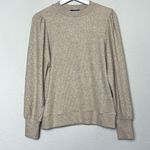 J.Crew Brushed rib puff-sleeve crewneck sweater top Photo 1
