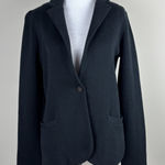 J.Crew Schoolboy Sweater Blazer Womens XS Black Cotton Knit Preppy Minimalist Photo 0