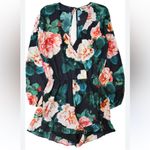 Show Me Your Mumu Romper Rocky Long Sleeve Floral Rose Black Pink Size Small Photo 5