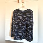 Athleta  Studio to Street Blue & Black Camo Crewneck Sweatshirt Size Large Photo 3